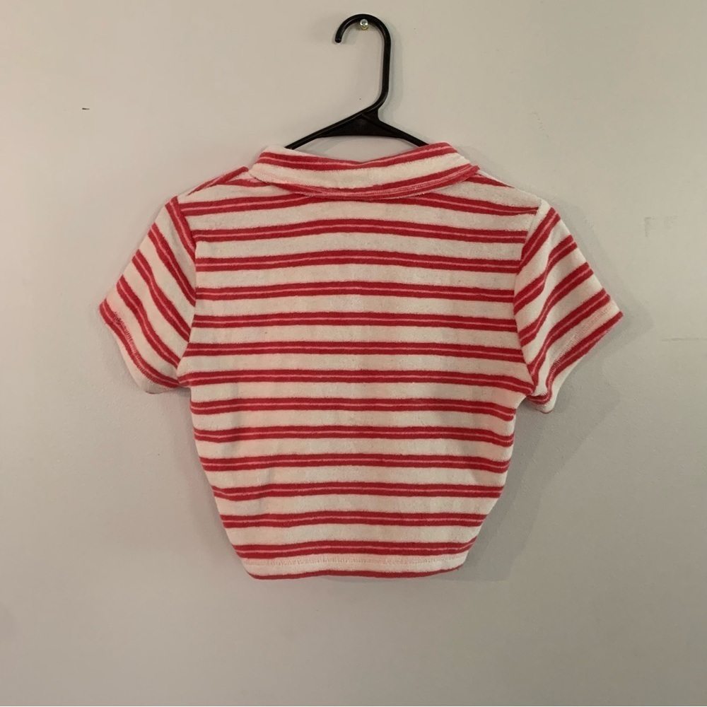 Out from Under Airy Terry Cropped Polo Shirt Top Size Small - Picture 8 of 10